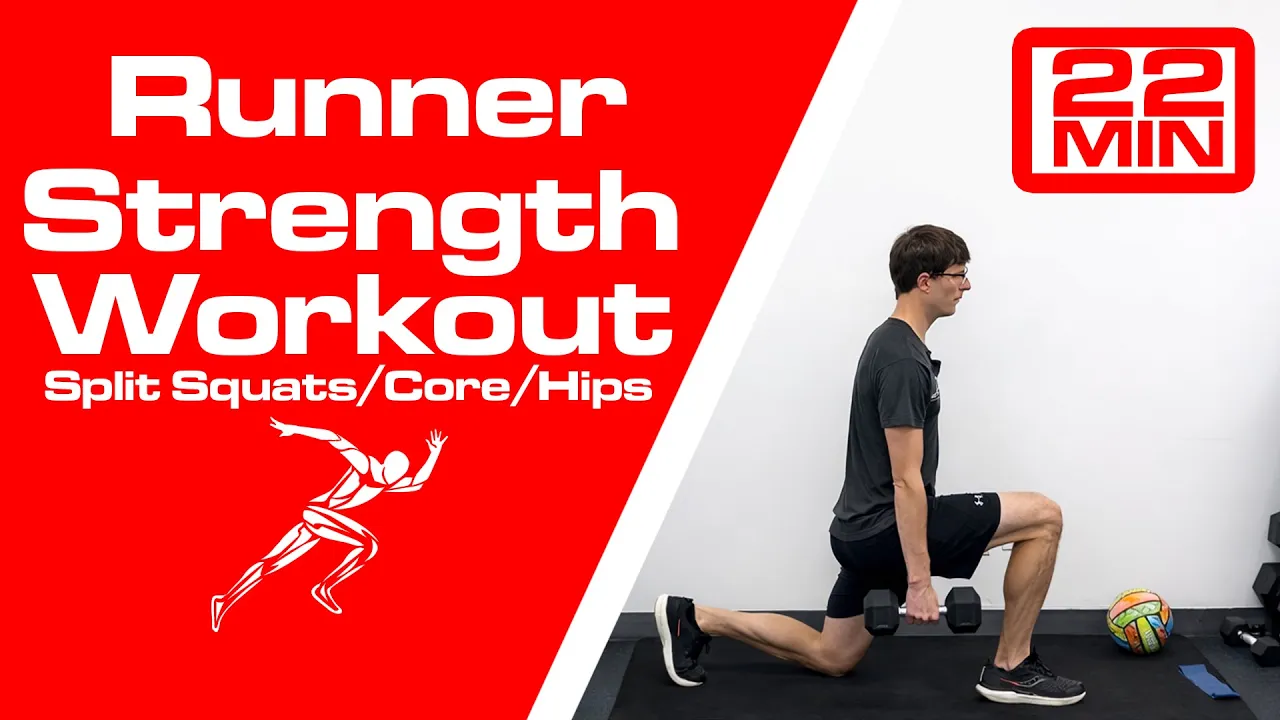 Split Runner Base Runner Strength Workout: Split Squats + Core Stability (22 Min ...
